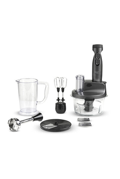 Leggno Gourmet Pro Cam Hazneli Blender Seti Metalik Gri