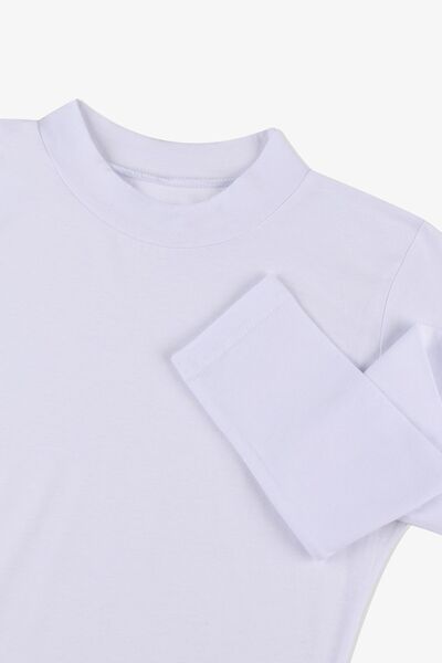 koza iç giyim Women's Long Sleeve Lycra Cotton Half Fisherman Bodysuit