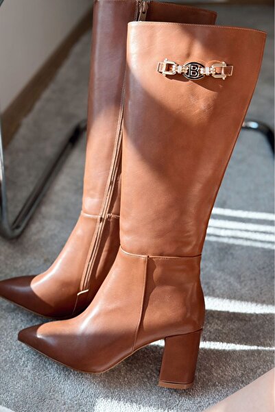 I Love Shoes Γυναικείες μπότες Vivennet από ματ δέρμα με χοντρό τακούνι με λε...