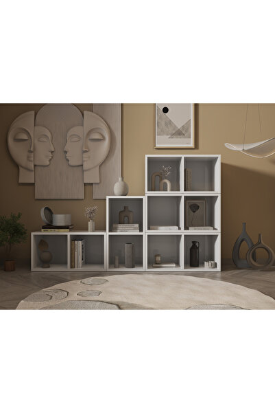 Nettrends Küp Şekilli 10 Gözlü Çok Amaçlı Kitaplık PNR-KTP-1002