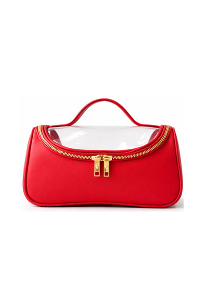 Maykis Transparent and Fabric Combined Makeup, Travel and Organization Bag