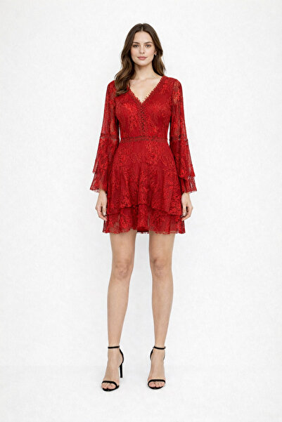 Saygın Жіноче вечірнє плаття з воланами