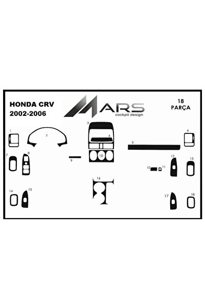 Marscockpitdesign غطاء كونسول هوندا سي آر في - غطاء توربيدو 2002-2006