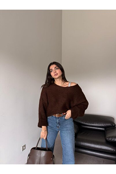 Bade Butik Coffee sleeve folded knit sweater