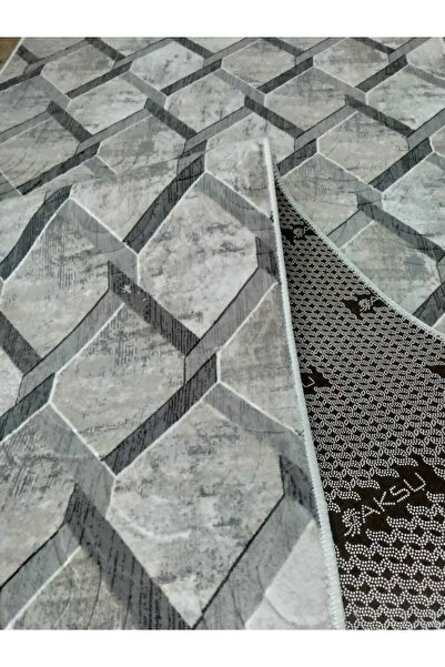 Dinarsu Evpark Aksu Lizbon Gri Kaymaz Keçe Taban Makinada Yıkanabilir Kesme Y...