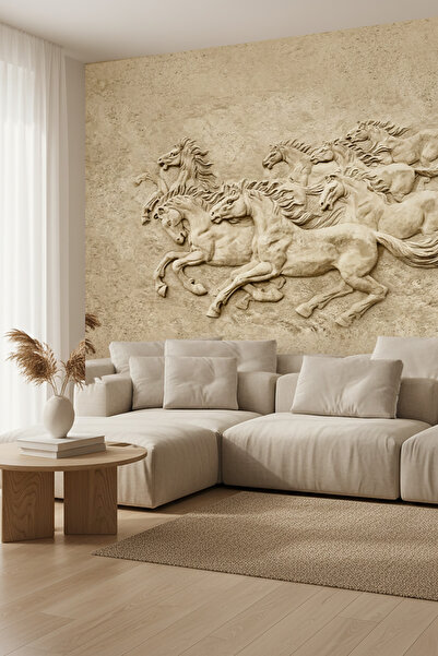dreamwall Duvar Kağıdı Atlar Desenli Isı Ve Ses Yalıtımlı Sağlıklı Tekstil Du...