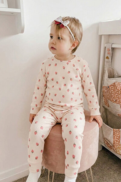 Cigit Set de pijamale cu model material reiat 1-6 ani Ecru