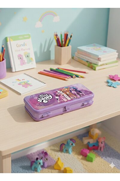 Charlotte Candle My Little Pony Mor Kutu Kalemlik Çift taraf 7 Bölmeli
