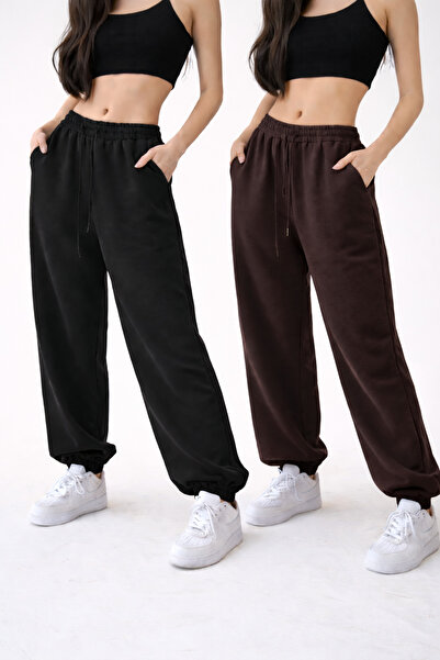 pandy Σετ 2 τεμαχίων Ψηλόμεσο Χειμερινό Φούτερ Unisex με ελαστικά πόδια