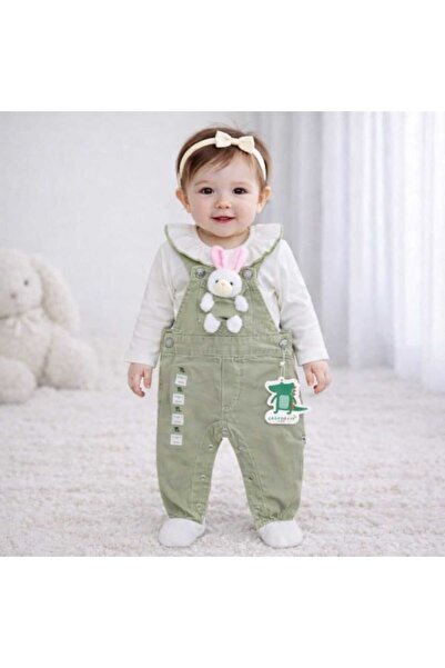 CROCODAYS Salopetă pentru copii, din blugi, cu jucărie iepuraș și badiuș