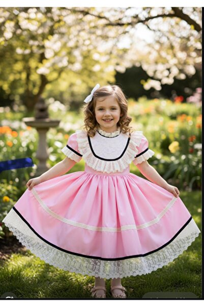 Gala κοντομάνικο παιδικό φόρεμα με δαντέλα