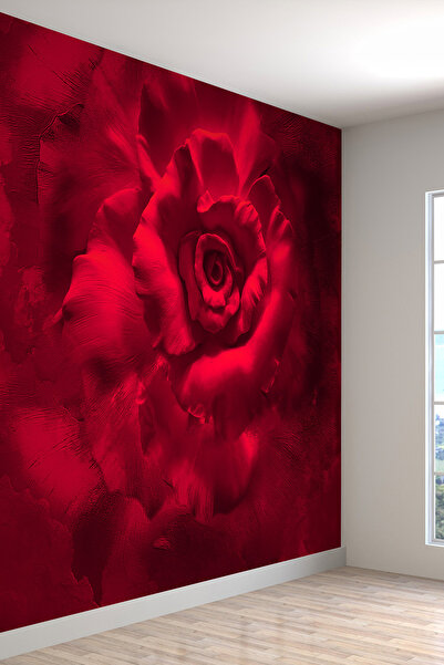dreamwall Duvar Kağıdı 3d Kırmızı Gül Desenli Isı Ve Ses Yalıtımlı Sağlıklı T...