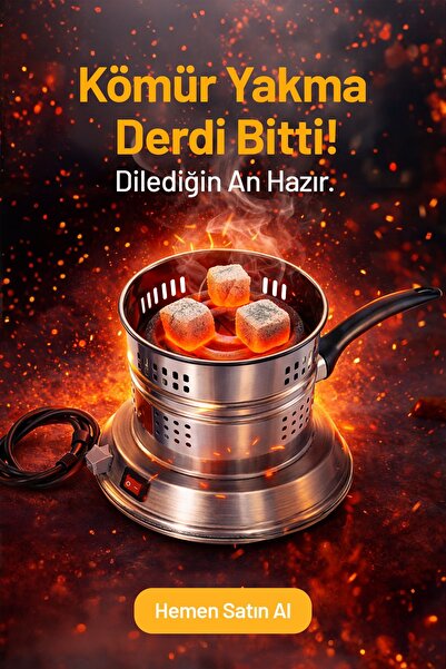 Fırsat Kapıda Nargile Köz Yakma & Kömür Yakma Makinesi+2adet Kömür Hediyeli