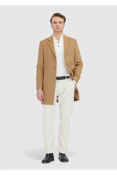 Ramsey Deve Tüyü Regular Fit Klasik Dokuma Palto