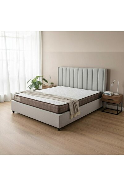 bedpark Organik Bamboo Kumaşlı Yatak Bed-01 | Visco Süngerli, Beyaz-kahvereng...