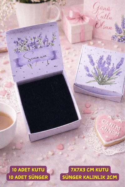 Emtory Home Takı Kutusu | 10 Adet Süngerli Kutu - Küpe Anahtarlık Bujiteri Ku...