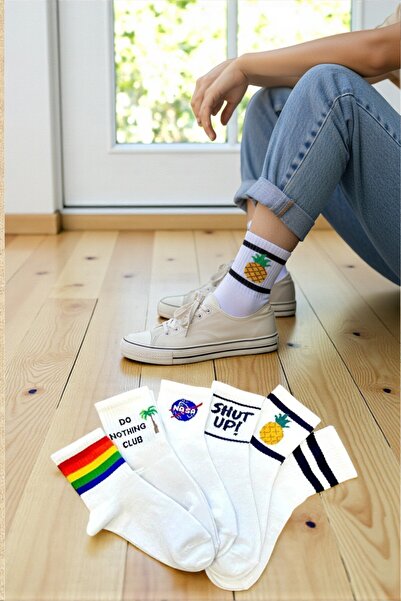 Esinti 6 чифта памучни чорапи до глезена с шарка – унисекс дълги чорапи за ко...