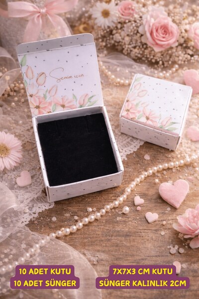 Emtory Home Takı Kutusu | 10 Adet Süngerli Kutu - Küpe Anahtarlık Bujiteri Ku...
