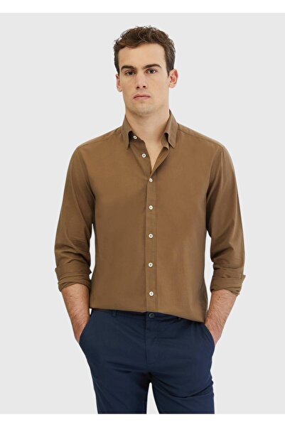 Ramsey Vizon Düz Casual Fit Dokuma Casual %100 Pamuk Gömlek