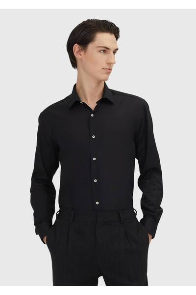 Ramsey Black Regular Fit Woven Classic 100% Cotton Shirt