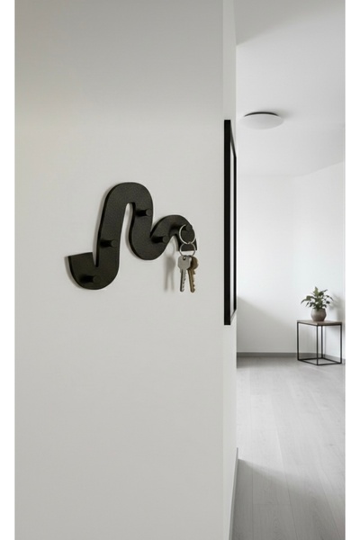 Yuflin Design Dekoratif Dalga Formlu Asimetrik Anahtar Askısı 1 Adet (5 Anaht...