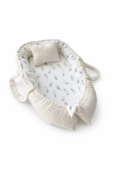 Knitted Fabric Feather Patterned Luxury Babynest Organic Fabric Luxury Mother Side Mattress