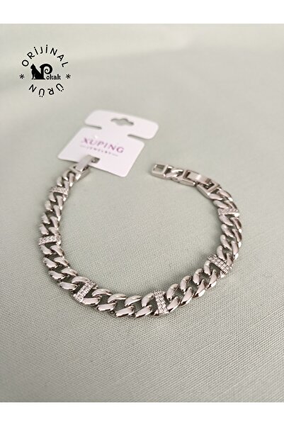XUPING JEWELRY POKAK Platin Altın Kaplama Gurmet XP Damgalı VIP Bileklik - 17...