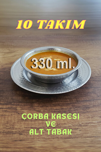 Binbir Trend Çekic Dövme Desenli Çorba Kasesi ve Alt Tabak Takımı, Çorbalık T...