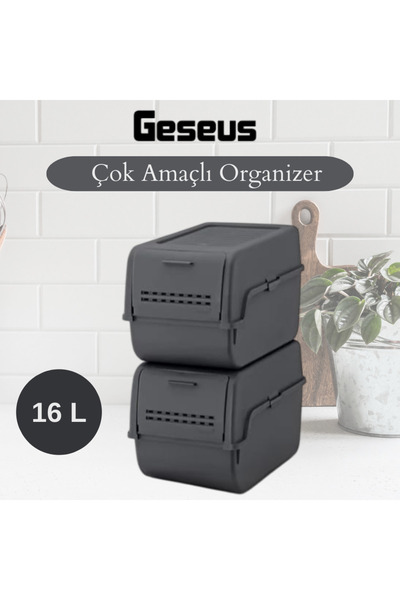 Motek Geseus 8 Lt Organizer 2’li Çok Amaçlı Kapaklı Saklama Kutusu