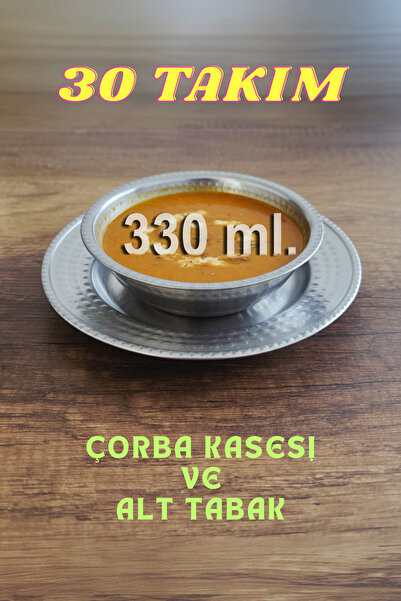 Binbir Trend Çekic Dövme Desenli Çorba Kasesi ve Alt Tabak Takımı, Çorbalık T...