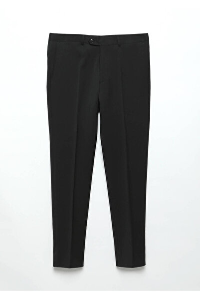 Ramsey Black Plain Fabric Classic 100% Wool Pants