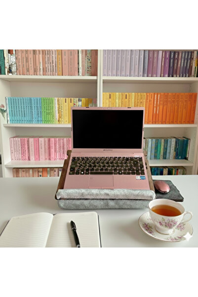 Vigo Wood حامل كمبيوتر محمول مع وسادة ومسند قابل للتعديل مع أدراج، طراز Cevik...