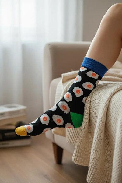 CANMODA Цветни чорапи с мотив яйца (подходящи за размери 36-44)