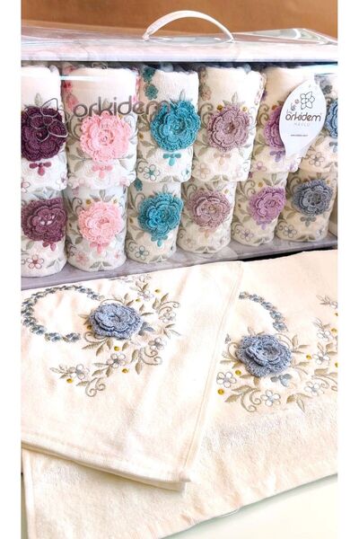 A.Z.H. (12.Lİ SET) 6 Ad.50x90cm, 6 Ad.30x50cm. BUKLE Çeyizlik Nakışlı 3D El i...