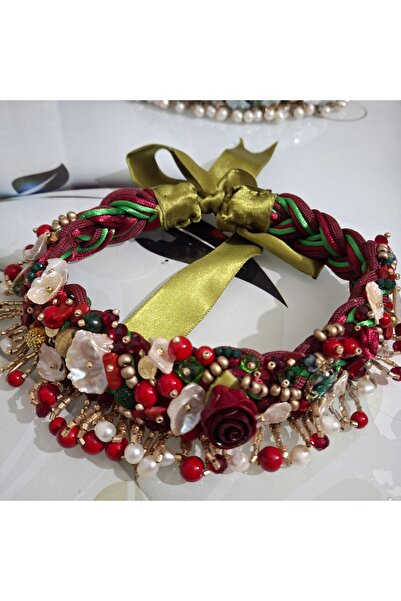 azra takı tasarım Handmade Red Burgundy New Year Christmas Gift Natural Stone...