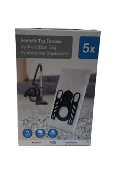 Arçelik كيس غبار أصلي للمكنسة الكهربائية كانجارو S 4124، 5 قطع