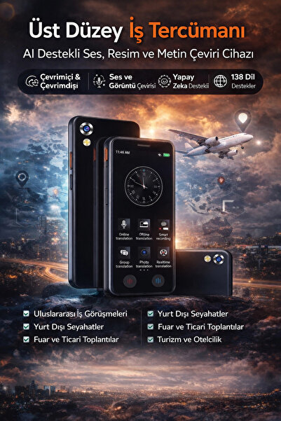 BAUWELT Üst Düzey İş Tercümanı WiFi Gerektirmez ChatGPT AI Ses Resim Çevirme ...