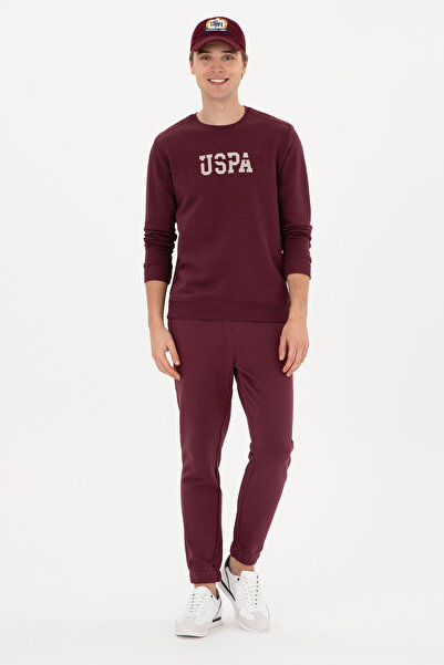 U.S. Polo Assn. كارديجان رجالي محبوك باللون العنابي 50315746-VR177