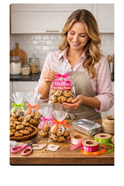 figanlar ambalaj 13x20cm 50 Adet Hijyenik Parlak Bantsız Şeffaf Jelatin - Kur...