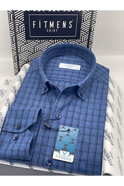 Fitmens Classic long sleeve winter plaid button-up cotton shirt with gift box...