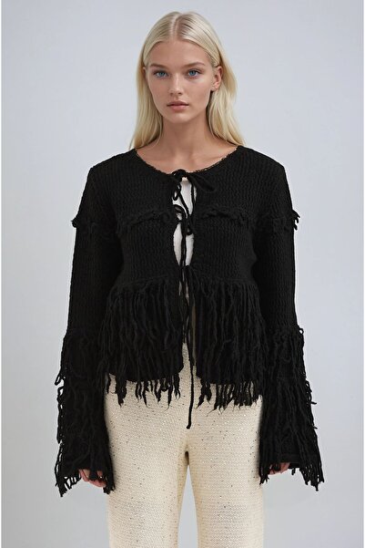 Lijuri Self-Tied Short Knit Cardigan 5194