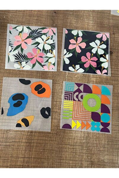 Gönülden Tasarım 4 komada peglanog cvetnog tekstualnog transfera za štampanje...