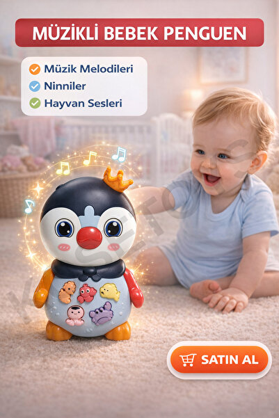 kosetoys Bebek Oyuncağı Müzikli Işıklı 3 Farklı Mod Özellikli Melodi ve Hayva...