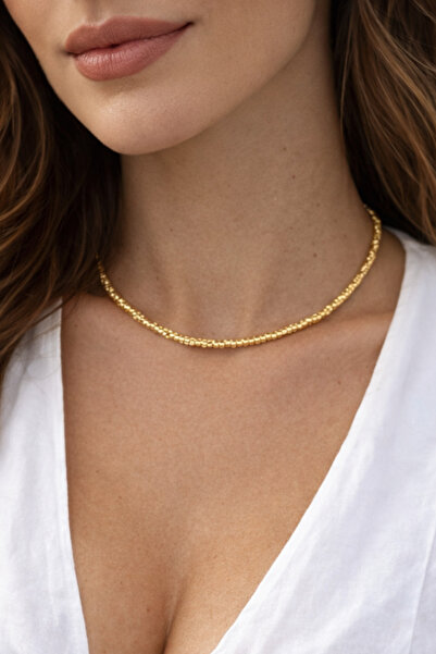 HERCY Gold Beaded Necklace |   Minimalist Sparkle Necklace |   Beads Women's ...