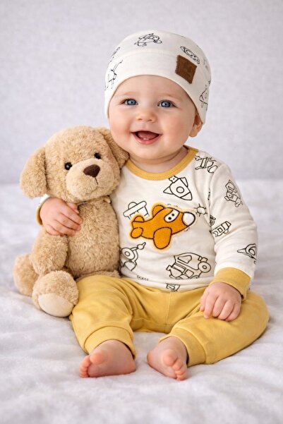 bebekyol Airplane Embroidered Baby Set
