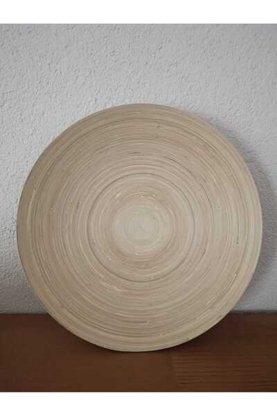 IKEA طقم هولتيت دائري بقطر 30 سم - طبق خشبي مزخرف من الخيزران، بني 1 Ah