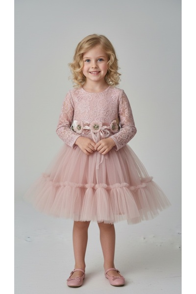 Şenkız Rochie de zi specială pentru fete, model prințesă cu flori, pentru ziu...