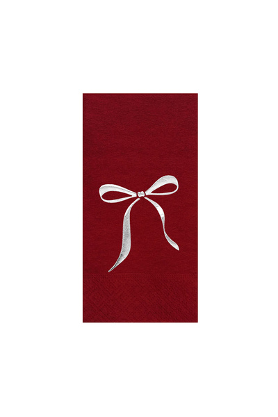 Story مناديل ورقية فضية مقاس 33×33 سم مع نمط شريط مزين بفيونكة، عبوة من 16 من...