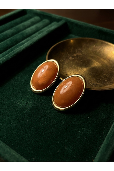 ayoljewelry Gold Orange Earrings