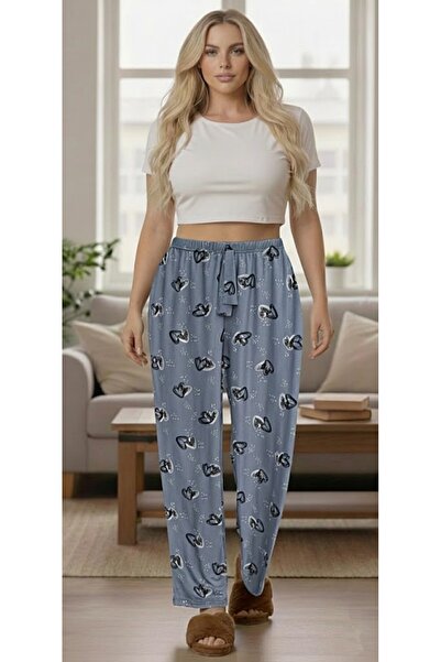 THEBEK Yumoş Velvety Suede Patterned Pajamas Comfortable Fit